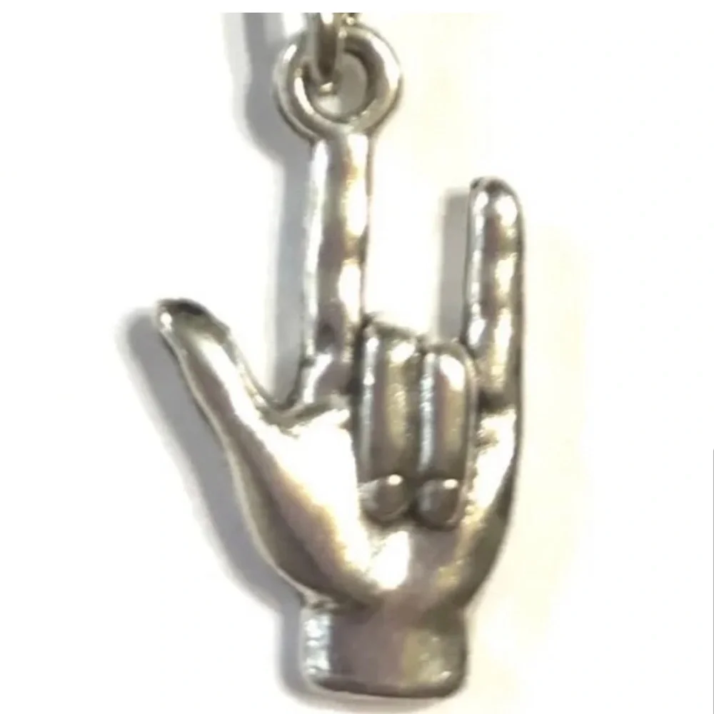 ❤️ NEW ASL “I Love You” Heart Keychain – Deaf Pride / Sign Language Gift